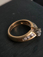 GIA Diamond Channel Set Ring 14K (Knife Edge)
