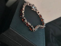 Deep Red Garnet Tennis Bracelet